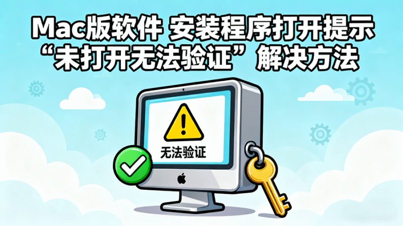 Mac教程 – 安装程序打开提示“未打开无法验证”解决方法-玩客空间