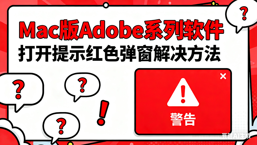 Mac教程 – Adobe系列 提示红色弹窗解决方法-玩客空间