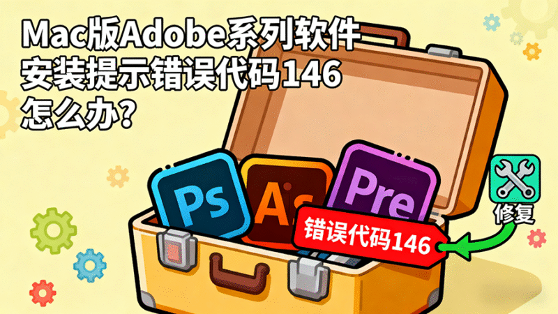 Mac教程 – Adobe系列 安装提示错误代码146 怎么办？-玩客空间
