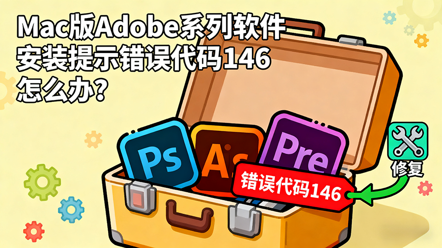 Mac教程 – Adobe系列 安装提示错误代码146 怎么办？-玩客空间