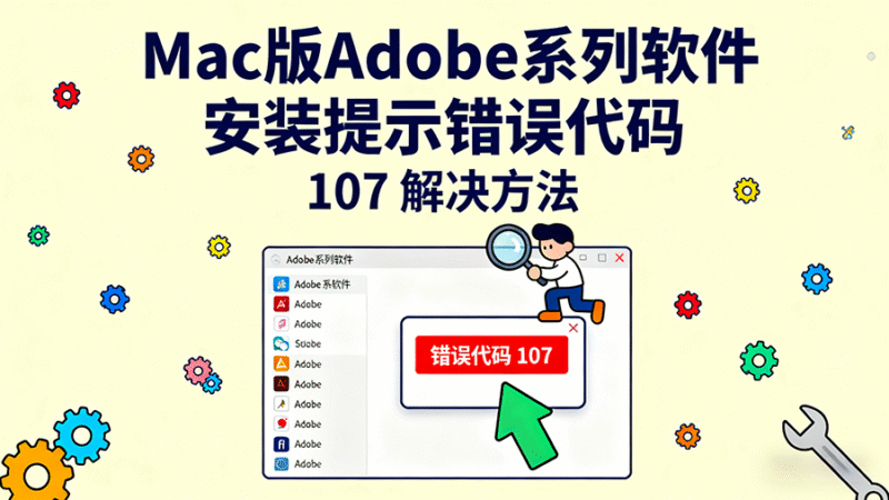 Mac教程 – Adobe系列 错误代码 107 解决方法-玩客空间