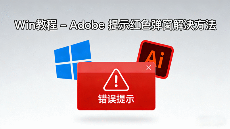 Win教程 – Adobe系列 提示红色弹窗解决方法-玩客空间